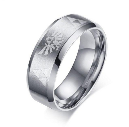 Zelda Ring Triforce Silver (Stål)